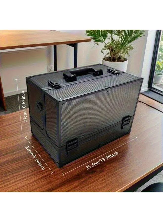 Black Portable Large Capacity Makeup Kit For Travel Salon And Home - Image 4